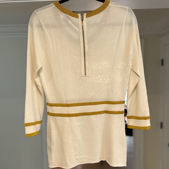 Marc Jacobs Cream and Gold Top with Exposed Zipper - Size L - Picture 8 of 12